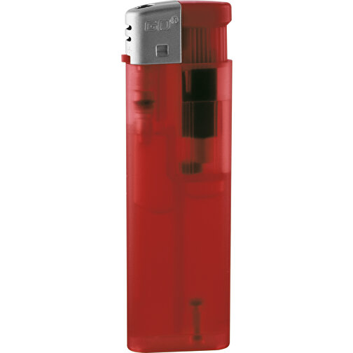 GO Frosty Piezo Feuerzeug , rot, Kunststoff, 8,10cm x 1,00cm x 2,40cm (Länge x Höhe x Breite), Bild 1