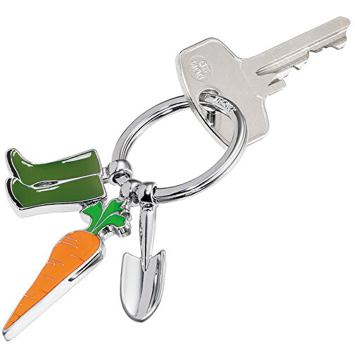 TROIKA Schlüsselanhänger GARDEN LOVE , Troika, grün, orange, Emaille, Metallguss, 8,40cm x 0,70cm x 5,10cm (Länge x Höhe x Breite), Bild 3