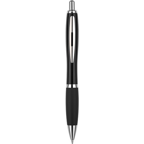 Kugelschreiber Santiago , Promo Effects, schwarz metallic, Kunststoff, 14,00cm (Länge), Bild 3
