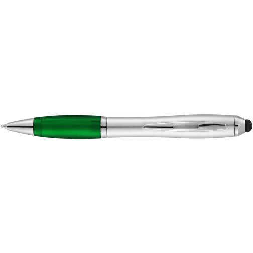 Nash Stylus Kugelschreiber Silbern Mit Farbigem Griff , silber / grün, ABS Kunststoff, 13,70cm (Länge), Bild 3