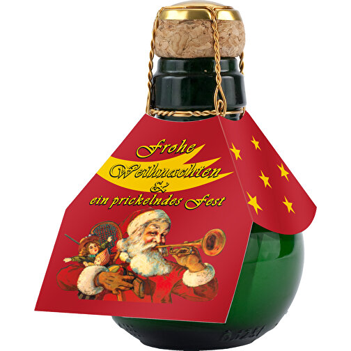 Kleinste Sektflasche Der Welt! Weihnachtsgruß - Ohne Geschenkkarton , Glas, 7,50cm x 12,00cm x 7,50cm (Länge x Höhe x Breite), Bild 1