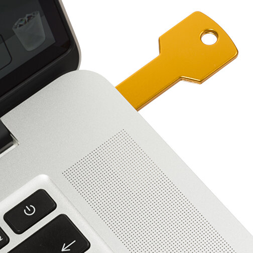 USB-Stick Schlüssel 2.0 16GB , Promo Effects MB , gold MB , 16 GB , Metall MB , 3 - 10 MB/s MB , 5,70cm x 2,40cm (Länge x Breite), Bild 3