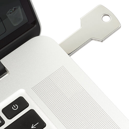 USB-Stick Schlüssel 2.0 1GB , Promo Effects MB , silber MB , 1 GB , Metall MB , 3 - 10 MB/s MB , 5,70cm x 2,40cm (Länge x Breite), Bild 3
