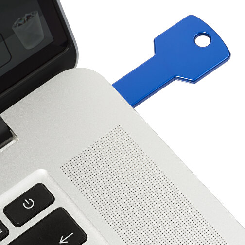 USB-Stick Schlüssel 2.0 32GB , Promo Effects MB , blau MB , 32 GB , Metall MB , 3 - 10 MB/s MB , 5,70cm x 2,40cm (Länge x Breite), Bild 3