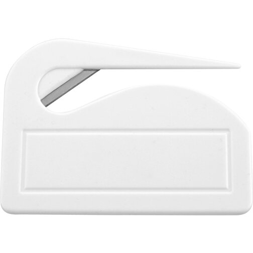Brieföffner Aus Kunststoff Franco , weiß, PS, Stahl, 7,00cm x 0,30cm x 5,20cm (Länge x Höhe x Breite), Bild 1