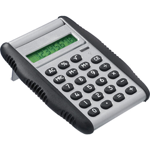 Taschenrechner Flap , silber, ABS, Kautschuk, LCD, 9,50cm x 1,20cm x 7,00cm (Länge x Höhe x Breite), Bild 2
