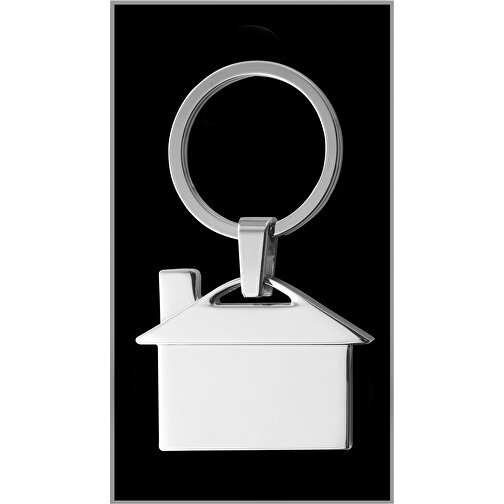 Schlüsselanhänger Aus Metall Mika , silber, Metall, Zink, 4,70cm x 0,40cm x 3,50cm (Länge x Höhe x Breite), Bild 2