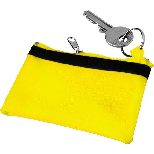 Schlüsseletui Aus Nylon Sheridan , gelb, Nylon, Nylon 70D, 11,00cm x 0,70cm x 7,00cm (Länge x Höhe x Breite), Bild 1
