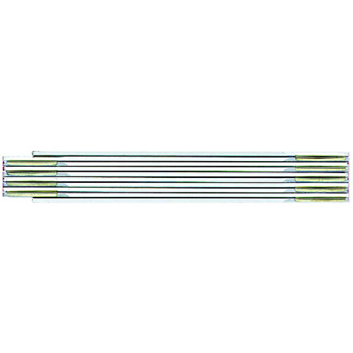 Holzzollstock 2 M , weiss/gelb, Buchenholz, 23,50cm x 1,60cm x 3,60cm (Länge x Höhe x Breite), Bild 1