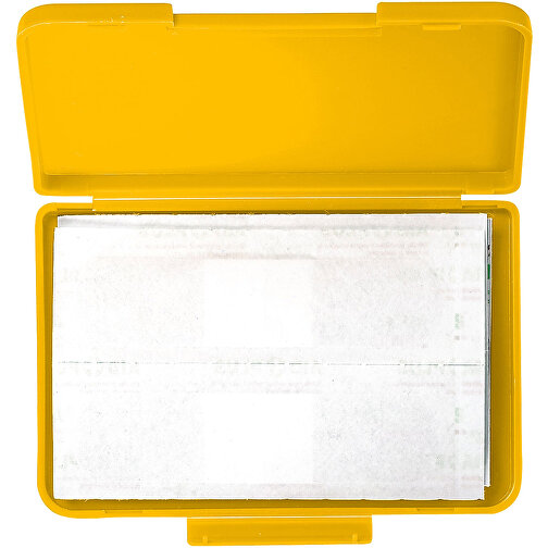 Notfall-Set 'Pflaster Box' , standard-gelb, Kunststoff, 10,20cm x 1,10cm x 6,80cm (Länge x Höhe x Breite), Bild 1