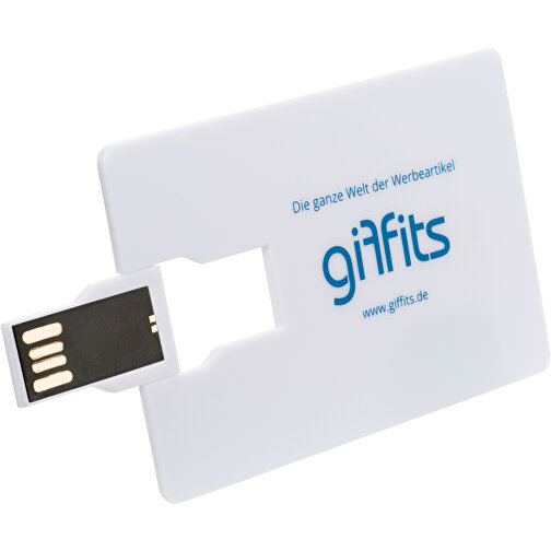 USB-Stick CARD Click 2.0 2GB Mit Verpackung , Promo Effects MB , weiss MB , 2 GB , Kunststoff MB , 3 - 10 MB/s MB , 8,60cm x 0,15cm x 5,40cm (Länge x Höhe x Breite), Bild 5