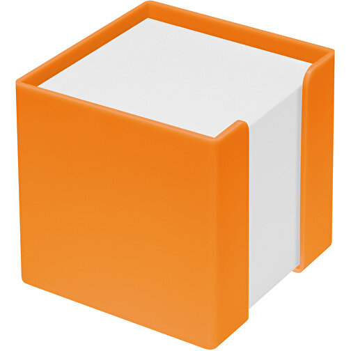Zettelbox 'Alpha' , orange, PS+PAP, 10,00cm x 10,00cm x 10,00cm (Länge x Höhe x Breite), Bild 1