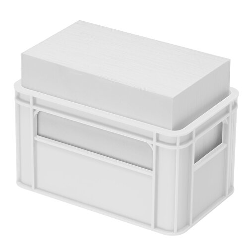 Zettelbox 'Getränkekasten' , weiss, PS+PAP, 11,00cm x 6,20cm x 6,80cm (Länge x Höhe x Breite), Bild 1