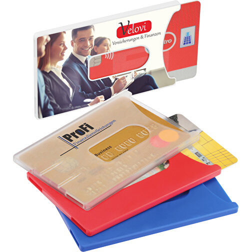 Kreditkartenhülle, Starr , rot, PS, 9,00cm x 0,40cm x 5,80cm (Länge x Höhe x Breite), Bild 2