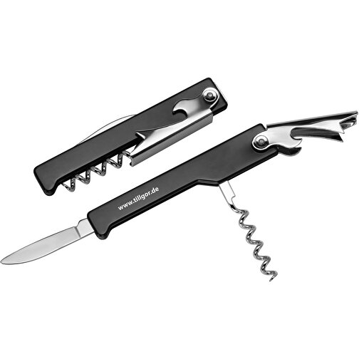 Kellnermesser , schwarz, ABS+MET, 11,00cm x 1,30cm x 2,50cm (Länge x Höhe x Breite), Bild 2