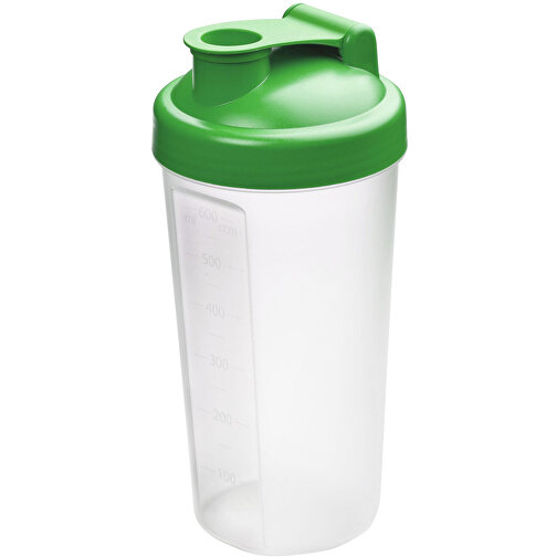 Shaker 'Protein', 0,6 L , standard-grün/transparent, Kunststoff, 20,00cm (Höhe), Bild 1