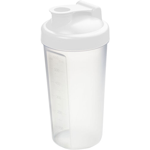 Shaker 'Protein', 0,6 L , weiß/transparent, Kunststoff, 20,00cm (Höhe), Bild 1
