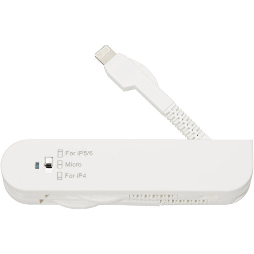 Taschen-USB-Charger , Promo Effects, weiß, Kunststoff, 9,30cm x 1,50cm x 2,10cm (Länge x Höhe x Breite), Bild 2