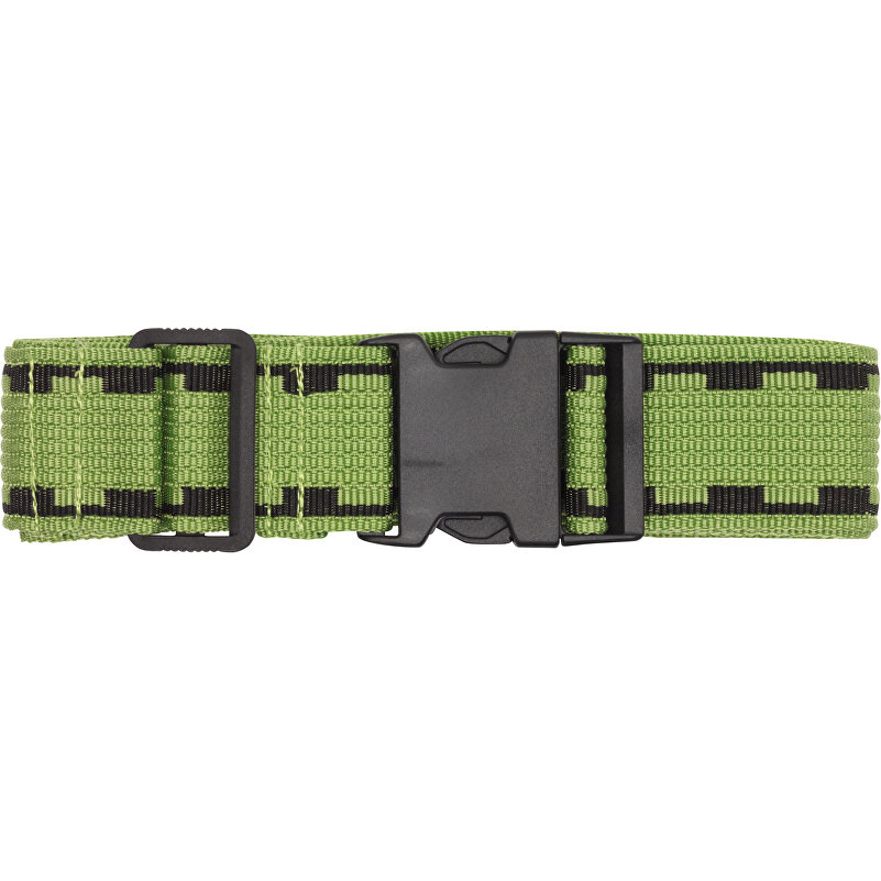Cinghia per bagagli FIX (nero, rosso, verde, polipropilene / ABS, 152g)  come giveaways su